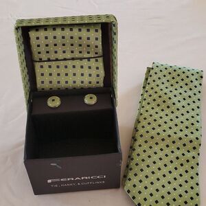Feraricci tie, Hanky & Cufflinks